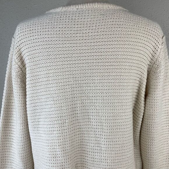 Anthropologie Dor Dor Couture Cream Button Down Fleece Jacket Size L EUC - Picture 6 of 8